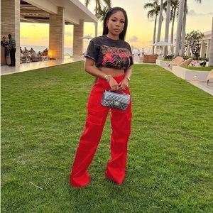 Brand new fire orange cargos